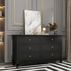 Lacquer Dresser for Bedroom with Deep Drawers Wooden 6 Drawers Chest