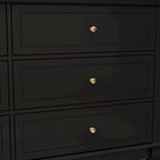 Lacquer Dresser for Bedroom with Deep Drawers Wooden 6 Drawers Chest