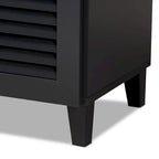 Baxton Studio Contemporary 11-shelf Wood Shoe Storage Cabinet with Drawer