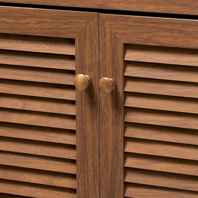 Baxton Studio Contemporary 11-shelf Wood Shoe Storage Cabinet with Drawer
