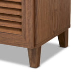 Baxton Studio Contemporary 11-shelf Wood Shoe Storage Cabinet with Drawer