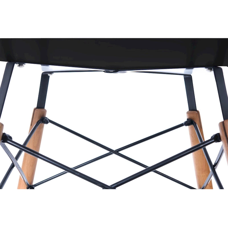 Dover 47 Modern Round Dining Table for 4 - Mid-Century Classic Table with Glass/Wood Tabletop for Home Living Room and Kitchen