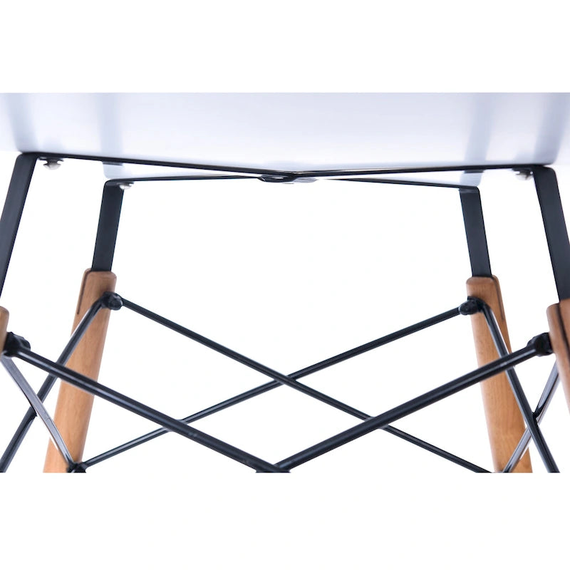 Dover 47 Modern Round Dining Table for 4 - Mid-Century Classic Table with Glass/Wood Tabletop for Home Living Room and Kitchen