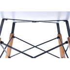 Dover 47 Modern Round Dining Table for 4 - Mid-Century Classic Table with Glass/Wood Tabletop for Home Living Room and Kitchen