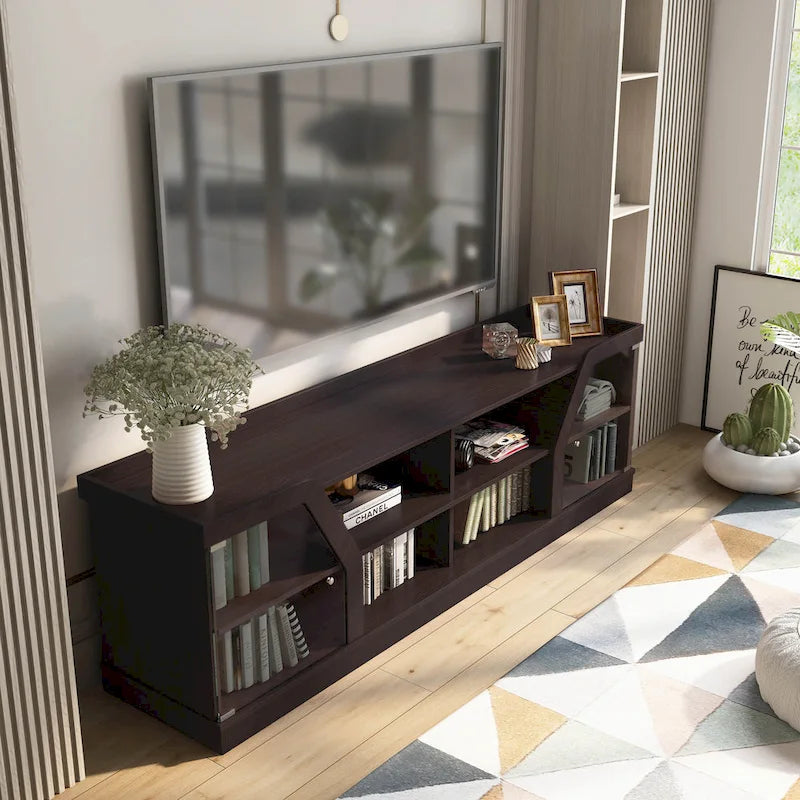 DH BASIC Modern Espresso 71 Wide Entertainment Center by Denhour