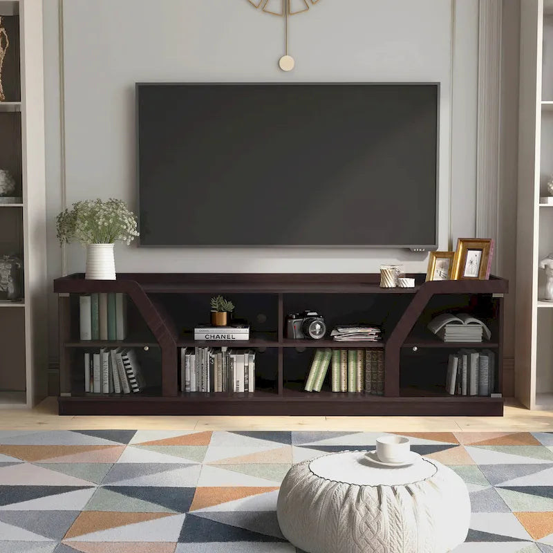 DH BASIC Modern Espresso 71 Wide Entertainment Center by Denhour