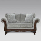 Roundhill Furniture Hernen 2-Piece Carved Wood Frame Living Room Set