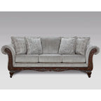 Roundhill Furniture Hernen 2-Piece Carved Wood Frame Living Room Set