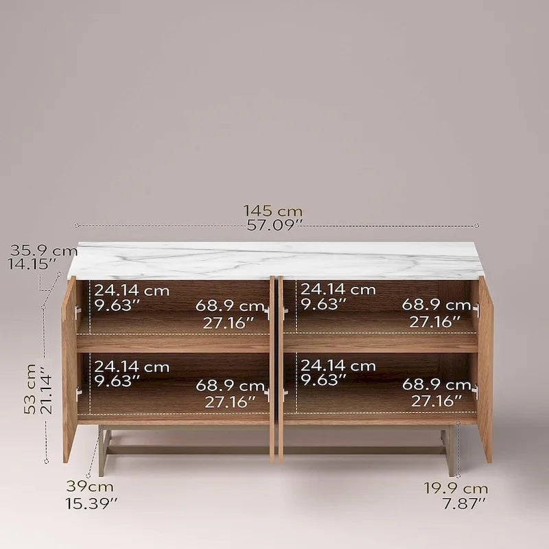 Roomfitters Media Console Cabinet/TV Stand/Side board up to 60 - 58 inches