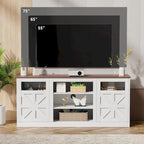 TV Stand with Double Barn Doors Storage Cabinets