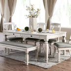 Furniture of America Hish Rustic White 72-inch Wood Dining Table with Storage