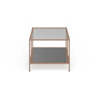 SEI Furniture Grant Goldtone Rectangular Coffee Table with Glass top and Bottom Shelf