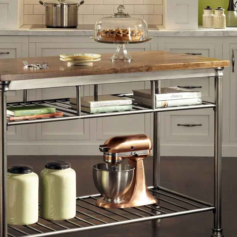 Homestyles Orleans Kitchen Island with Butcher Block Top, 52W