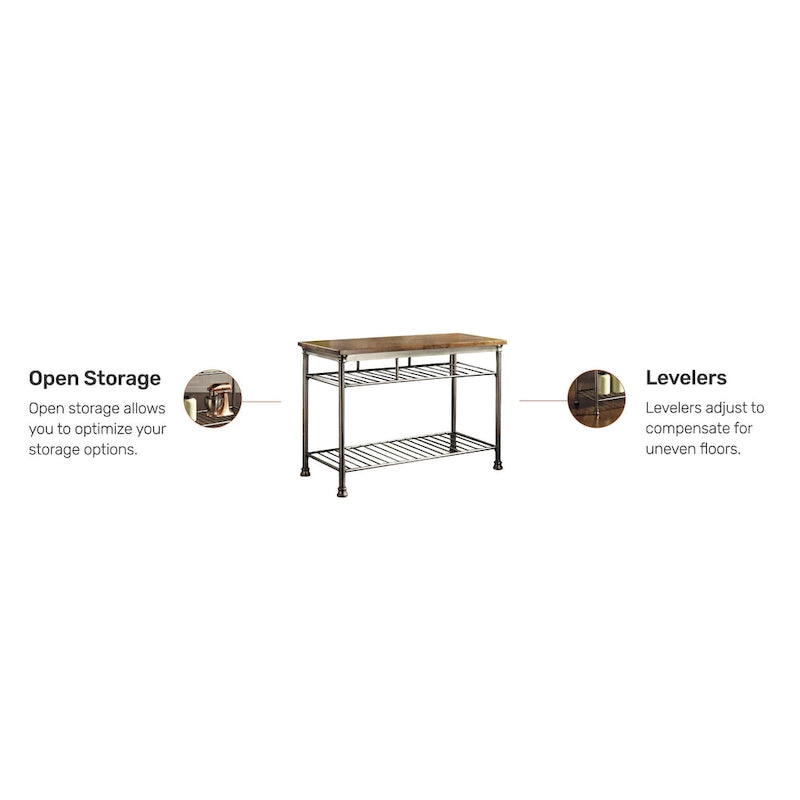 Homestyles Orleans Kitchen Island with Butcher Block Top, 52W