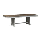 Abbey Park Antique White & Weathered Brown 7 Piece Trestle Table Set