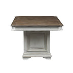 Abbey Park Antique White & Weathered Brown 7 Piece Trestle Table Set