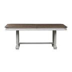 Abbey Park Antique White & Weathered Brown 7 Piece Trestle Table Set