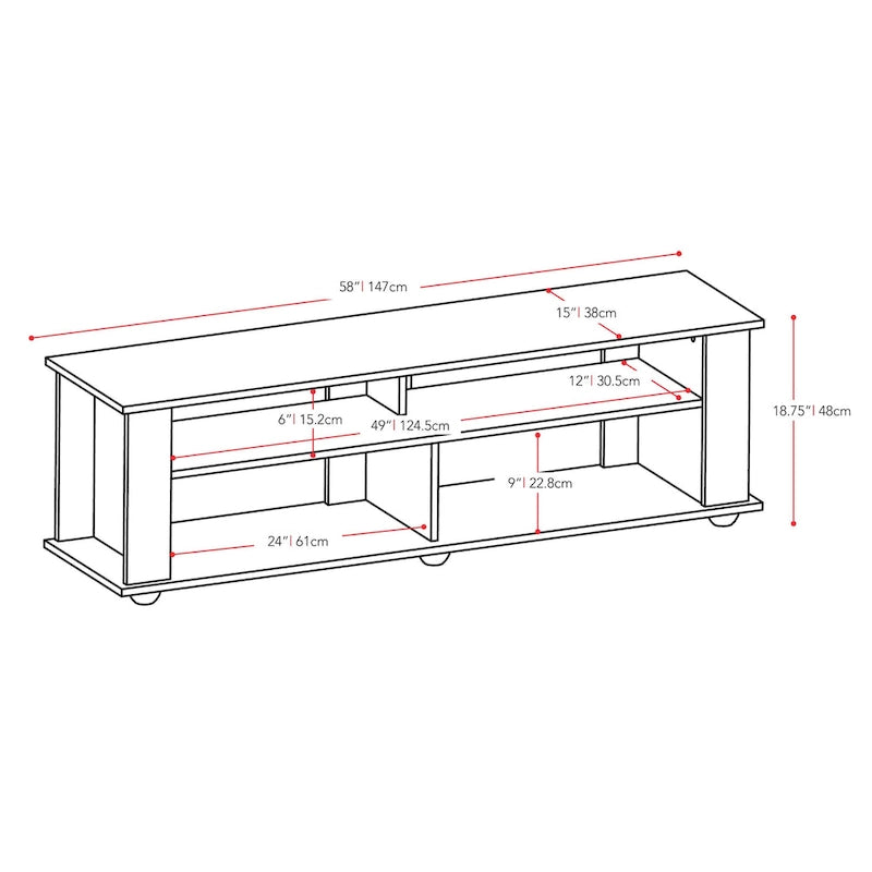 Black Wooden TV Stand - Up to 75" TVs
