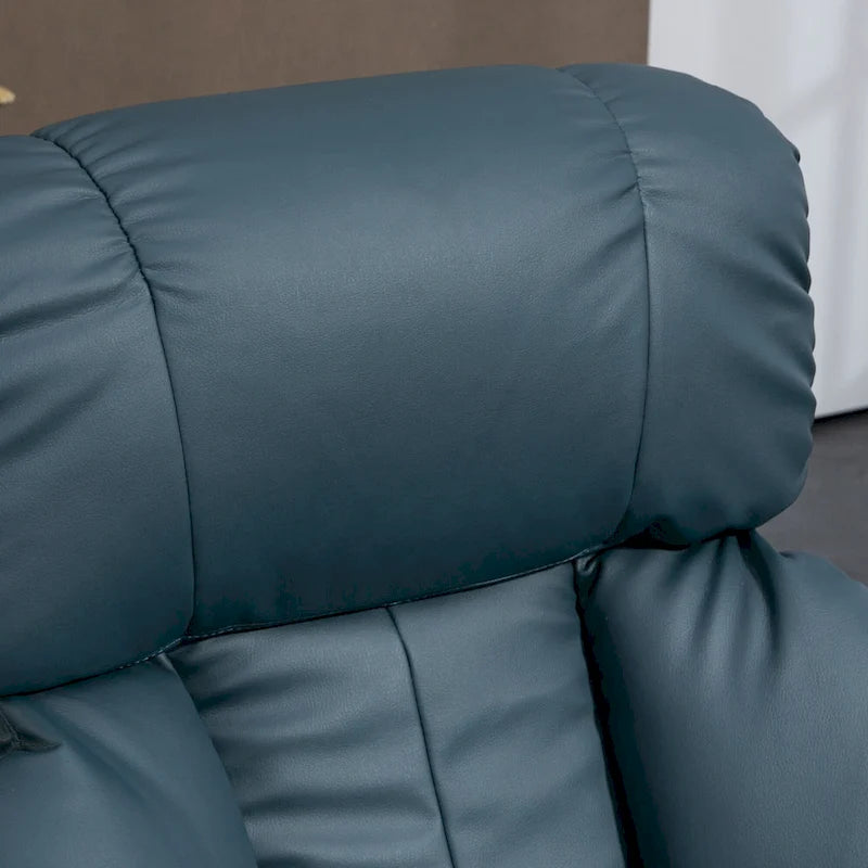 HOMCOM Massage Recliner Chair with Ottoman, 360 Swivel Recliner and Footstool, PU Leather Reclining Chair, Gray