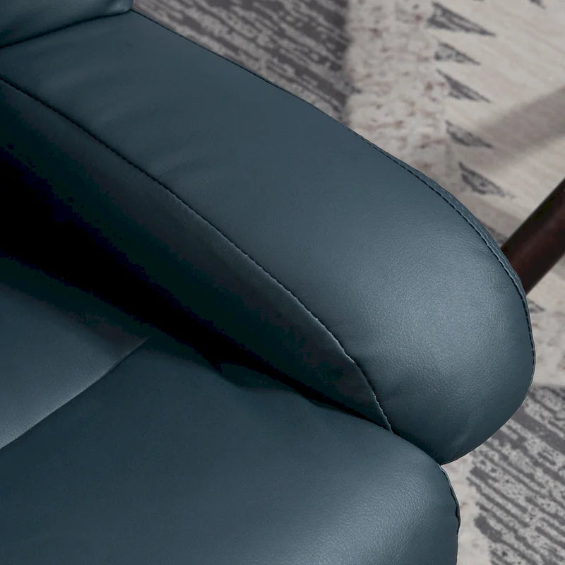 HOMCOM Massage Recliner Chair with Ottoman, 360 Swivel Recliner and Footstool, PU Leather Reclining Chair, Gray