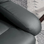 HOMCOM Massage Recliner Chair with Ottoman, 360 Swivel Recliner and Footstool, PU Leather Reclining Chair, Gray