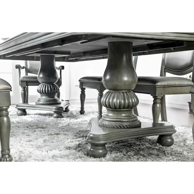 Furniture of America Tima Grey 103-inch Wood Expandable Dining Table