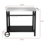 Royal Gourmet Double Shelf Movable Dining Cart Work Table with Handle - N/A