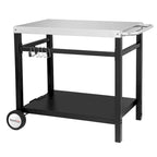 Royal Gourmet Double Shelf Movable Dining Cart Work Table with Handle - N/A
