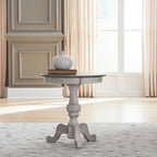 Ocean Isle Antique White & Weathered Pine Round End Table