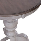 Ocean Isle Antique White & Weathered Pine Round End Table