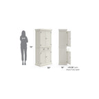 Homestyles Nantucket Sanded Off-White Pantry with Four Doors - N/A