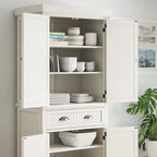 Homestyles Nantucket Sanded Off-White Pantry with Four Doors - N/A