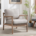 Mid Century Modern Accent Chair with Solid Wood Frame & Removable Cushions
