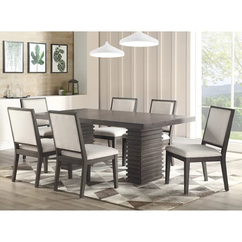 Steve Silver Milano 78-Inch Contemporary Wooden Dining Table - Grey-Brown