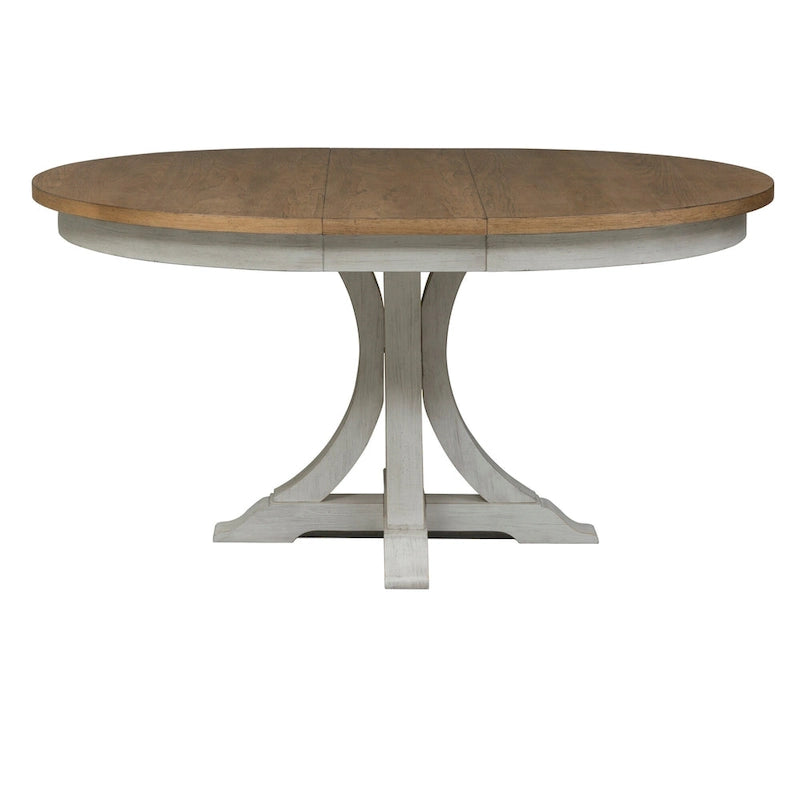 Farmhouse Reimagined Antique White Pedestal Table