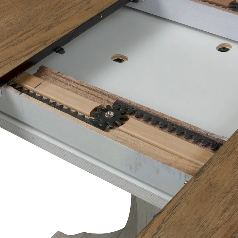 Farmhouse Reimagined Antique White Pedestal Table