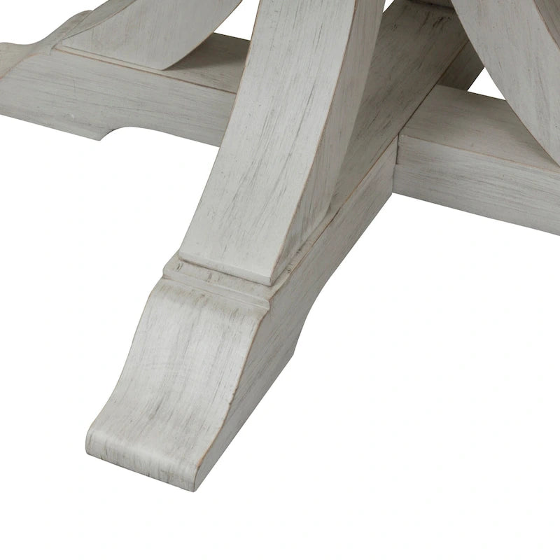 Farmhouse Reimagined Antique White Pedestal Table