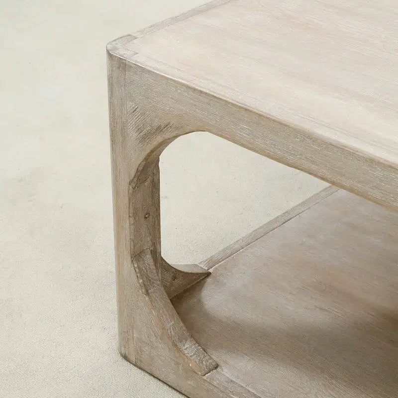 White Wash Reclaimed Wood Coffee Table - 67" Large