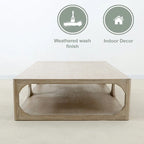 White Wash Reclaimed Wood Coffee Table - 67" Large