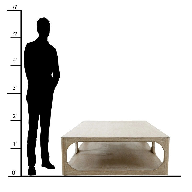 White Wash Reclaimed Wood Coffee Table - 67" Large