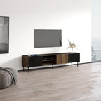 Walnut/Black Modern TV Stand - Up to 85" TVs