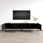 Walnut/Black Modern TV Stand - Up to 85" TVs