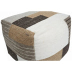 Home&Manor Wool Cotton Anacani Pouf