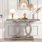 55 Console Sofa Table, Wood Entryway Foyer Table for Living Room