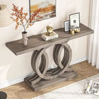 55 Console Sofa Table, Wood Entryway Foyer Table for Living Room
