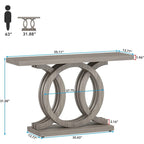 55 Console Sofa Table, Wood Entryway Foyer Table for Living Room