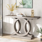 55 Console Sofa Table, Wood Entryway Foyer Table for Living Room