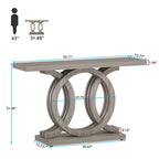 55 Console Sofa Table, Wood Entryway Foyer Table for Living Room
