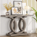 55 Console Sofa Table, Wood Entryway Foyer Table for Living Room