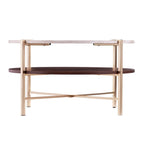 SEI Furniture Aldea Round Faux Marble Coffee Table with Shelf